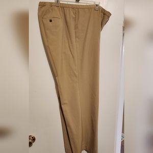 Talbot tan pant with unique side zipper and button closure
